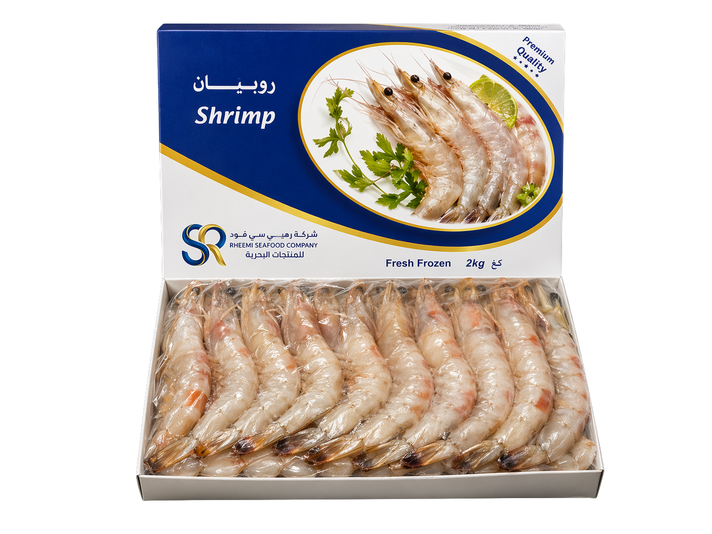Crevettes surgelées avec têtes (locales)
