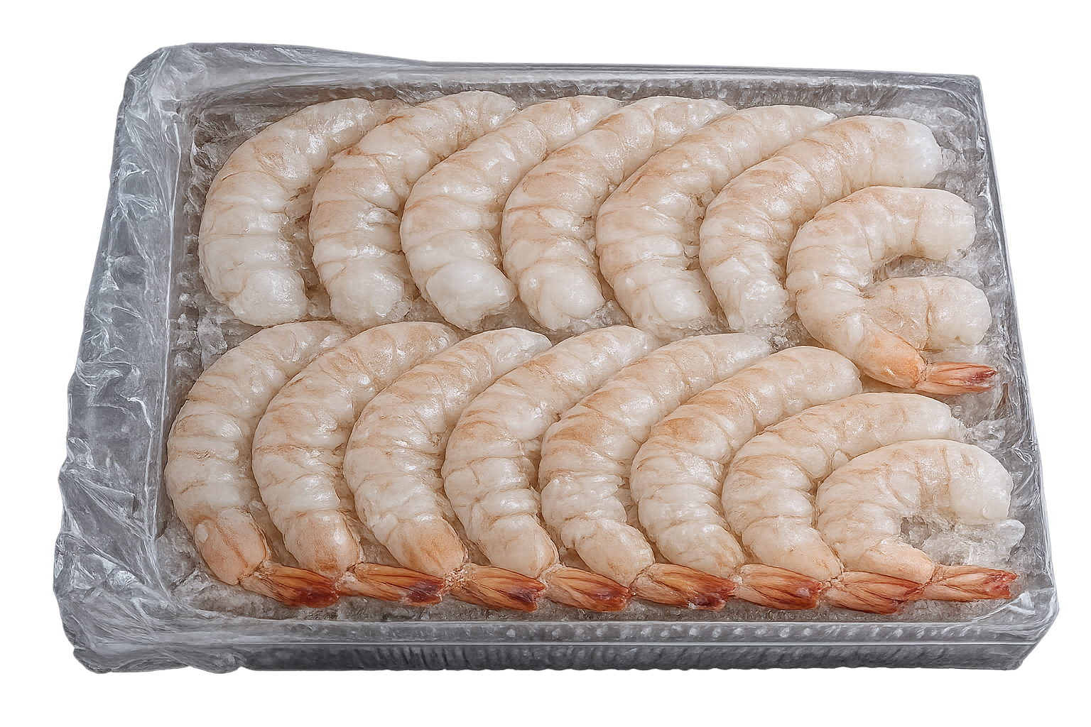 Crevettes décortiquées et nettoyées avec queue